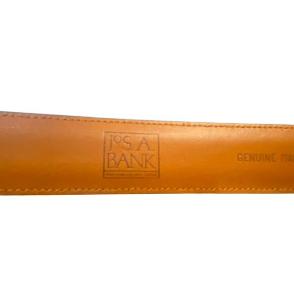 JoS. A. BANK Black Genuine Leather Belt Men's Size 44/110 Chrome Buckle - Picture 4 of 7